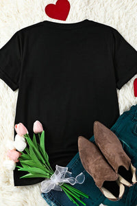 Thumbnail for Heart Sequin Round Neck Short Sleeve T-Shirt