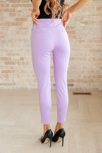 Thumbnail for Magic Ankle Crop Skinny Pants in Lavender