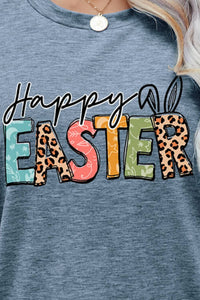 Thumbnail for HAPPY EASTER Graphic Round Neck Tee Shirt