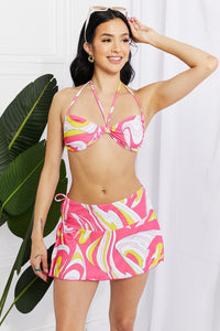 Thumbnail for Marina West Swim Disco Dive Bandeau Bikini and Skirt Set