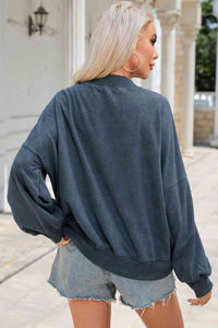Thumbnail for Round Neck Dropped Shoulder Sweatshirt