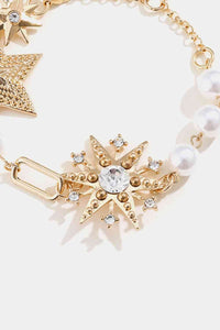 Thumbnail for Synthetic Pearl Star Shape Alloy Bracelet