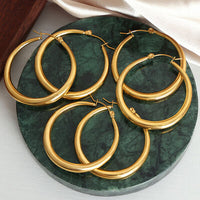 Thumbnail for 18K Gold-Plated Hoop Earrings