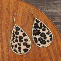 Thumbnail for Zircon PU Leopard Teardrop Earrings