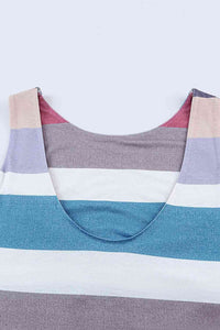 Thumbnail for Striped Slit Sleeveless Maxi Dress
