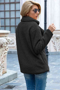 Thumbnail for Full Size Lapel Collar Sherpa Coat