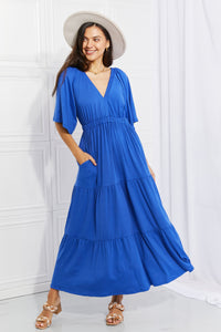 Thumbnail for Culture Code Full Size My Muse Flare Sleeve Tiered Maxi Dress