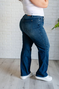 Thumbnail for Muriel Mid Rise Control Top Classic Straight Jeans