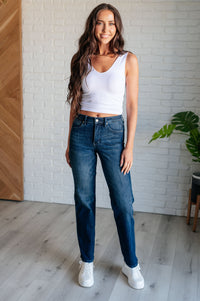 Thumbnail for Muriel Mid Rise Control Top Classic Straight Jeans