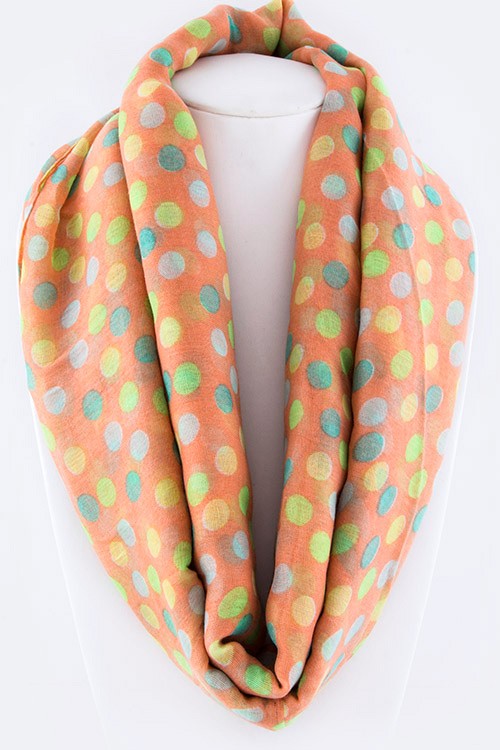 Polka Dots Large Infinity Scarf