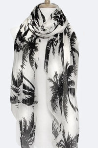 Thumbnail for Palm Tree Print Fashion Scarf