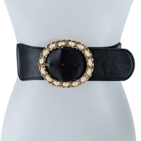 Thumbnail for GOLD CIRCLE BUCKLE ELASTIC BAND BELT