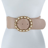 Thumbnail for GOLD CIRCLE BUCKLE ELASTIC BAND BELT