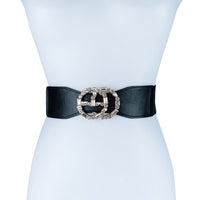 Thumbnail for CHIC PU LEATHER RHINESTONE BUCKLE FASHION BELT