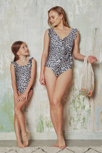 Thumbnail for Marina West Swim Full Size Float On Ruffle Faux Wrap One-Piece in Cat