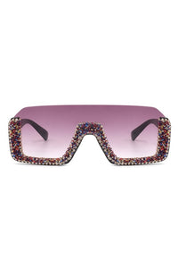 Thumbnail for Square Half Frame Oversize Fashion Sunglasses