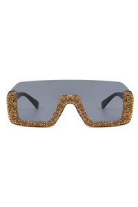 Thumbnail for Square Half Frame Oversize Fashion Sunglasses