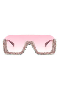 Thumbnail for Square Half Frame Oversize Fashion Sunglasses