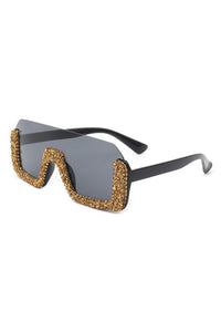 Thumbnail for Square Half Frame Oversize Fashion Sunglasses