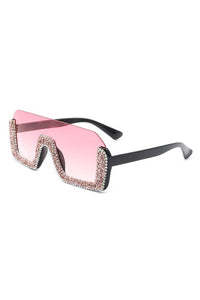 Thumbnail for Square Half Frame Oversize Fashion Sunglasses