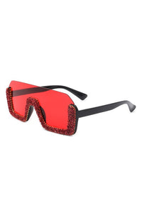 Thumbnail for Square Half Frame Oversize Fashion Sunglasses