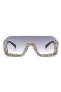 Thumbnail for Square Half Frame Oversize Fashion Sunglasses