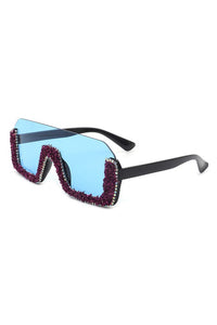 Thumbnail for Square Half Frame Oversize Fashion Sunglasses