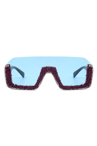 Thumbnail for Square Half Frame Oversize Fashion Sunglasses