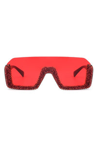 Thumbnail for Square Half Frame Oversize Fashion Sunglasses