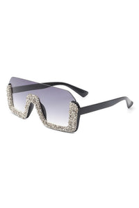 Thumbnail for Square Half Frame Oversize Fashion Sunglasses