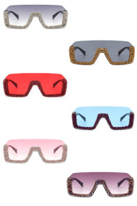 Thumbnail for Square Half Frame Oversize Fashion Sunglasses