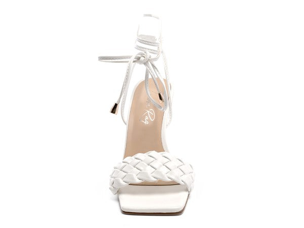 SKORA TIE UP HEELED SANDALS