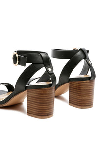 Thumbnail for RAG&CO DOLPH STACK BLOCK HEELED SANDAL