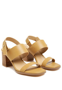 Thumbnail for RAG&CO GERTUDE SLINGBACK BLOCK HEEL LEATHER SANDAL