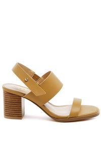 Thumbnail for RAG&CO GERTUDE SLINGBACK BLOCK HEEL LEATHER SANDAL