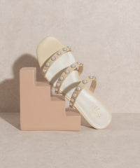 Thumbnail for OASIS SOCIETY Valerie - Pearl Flat Sandals