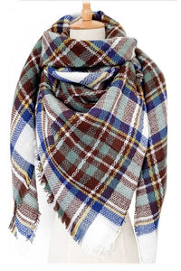 Thumbnail for Mix Color Plaid Square Scarf