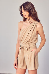 Thumbnail for One Shoulder Self Tie Romper