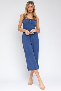 Thumbnail for Sleeveless Drawstring Cropped Jumpsuit