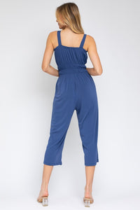 Thumbnail for Sleeveless Drawstring Cropped Jumpsuit