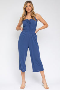 Thumbnail for Sleeveless Drawstring Cropped Jumpsuit