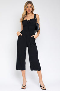 Thumbnail for Sleeveless Drawstring Cropped Jumpsuit