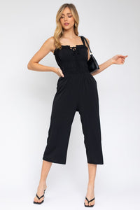 Thumbnail for Sleeveless Drawstring Cropped Jumpsuit