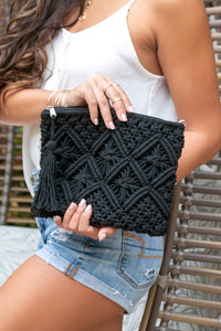 Thumbnail for Macrame Tassel Clutch