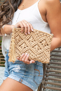 Thumbnail for Macrame Tassel Clutch