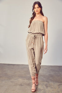 Thumbnail for Raw Edge Detail Tube Jumpsuit