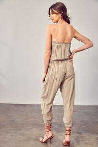 Thumbnail for Raw Edge Detail Tube Jumpsuit