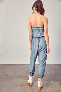 Thumbnail for Raw Edge Detail Tube Jumpsuit