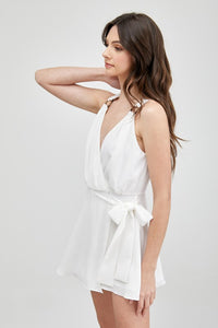 Thumbnail for Trim Detail Side Tie Romper