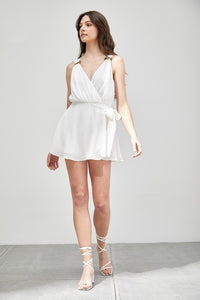 Thumbnail for Trim Detail Side Tie Romper